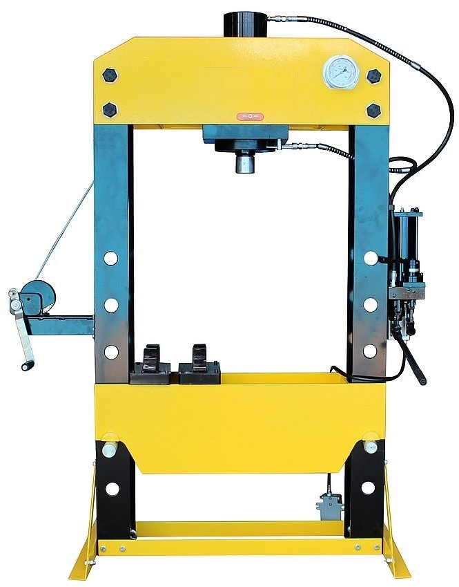 443 DOSTAWA GRATIS! 44358877 Prasa hydrauliczna pneumatyka ruchomy tłok regulowany stół siła nacisku 75 T) 58877-uniw