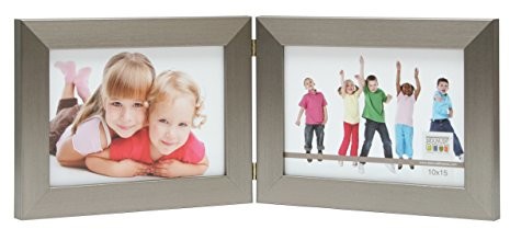 Deknudt Frames Deknudt ramki s41vd1 ramka na zdjęcia 15 X 20 podwójne ramka na srebrny poziomo tworzywo sztuczne zdjęcie Kader S41VD1-H2H-15.0X20.0