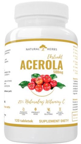 Natural Herbs Acerola 500 mg naturalna witamina C 120 tabletek 1146119