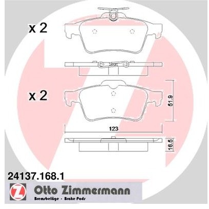 ZIMMERMANN Klocki hamulcowe - komplet 24137.168.1