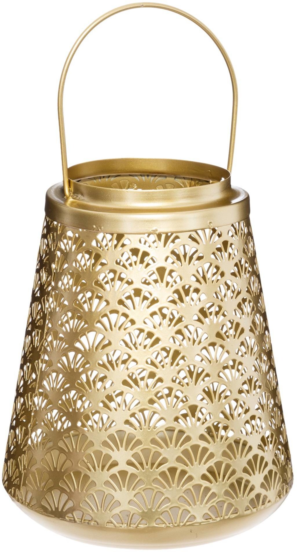 Atmosphera Lampion ażurowy z uchwytem metal złoty 173032