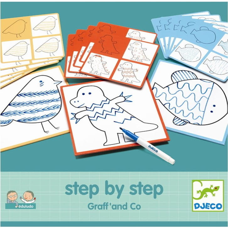 Djeco zestaw do nauki rysowania Step by Step Graff' and Co