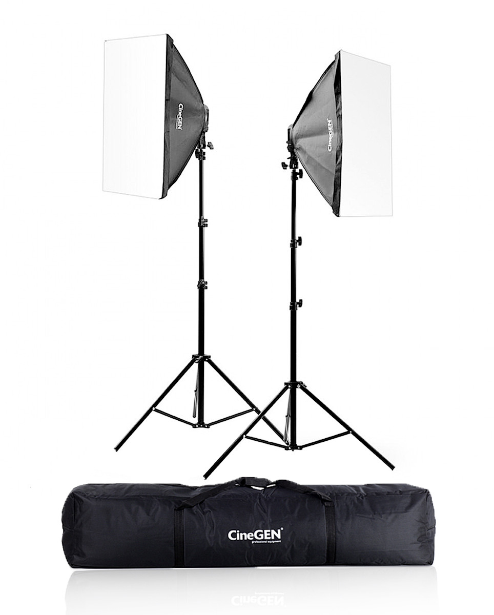 CineGEN Zestaw 2 lamp światła stałego SOFTBOX 60x90cm 65W 230cm + torba CGWP-69682