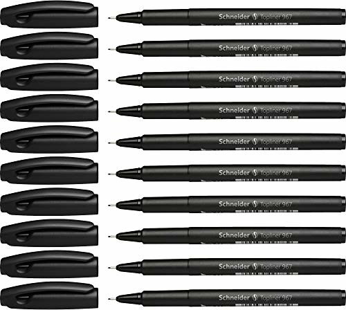 Schneider Topliner 967 cienkopisy (grubość kreski 0,4 mm) 10 sztuk czarne 9671