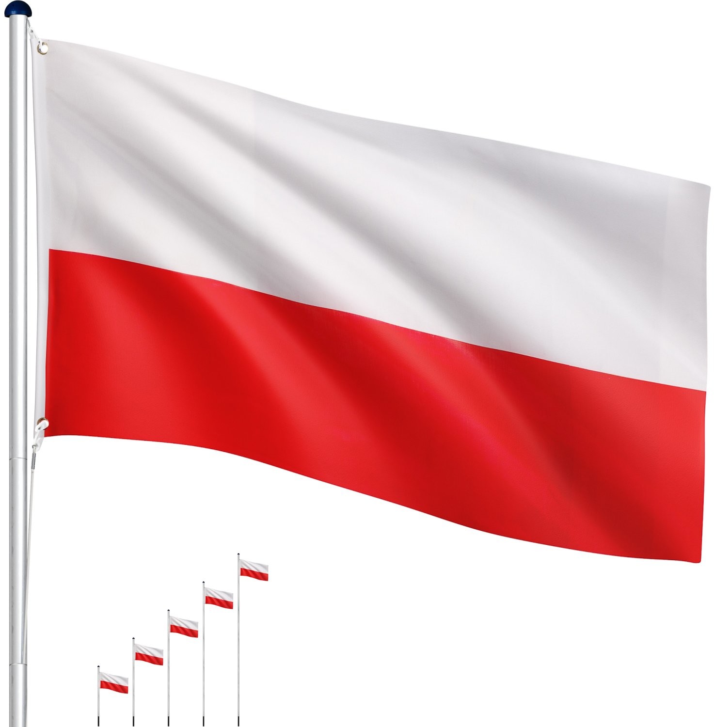 FLAGMASTER MASZT FLAGOWY 6,5 M ALU MASZT DO FLAGI + FLAGA PL 30050179