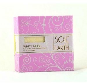 Soiland Earth Ręcznie robione w Indiach mydło 100% VEGAN Białe Piżmo (White Musk) 100g Soil&Earth