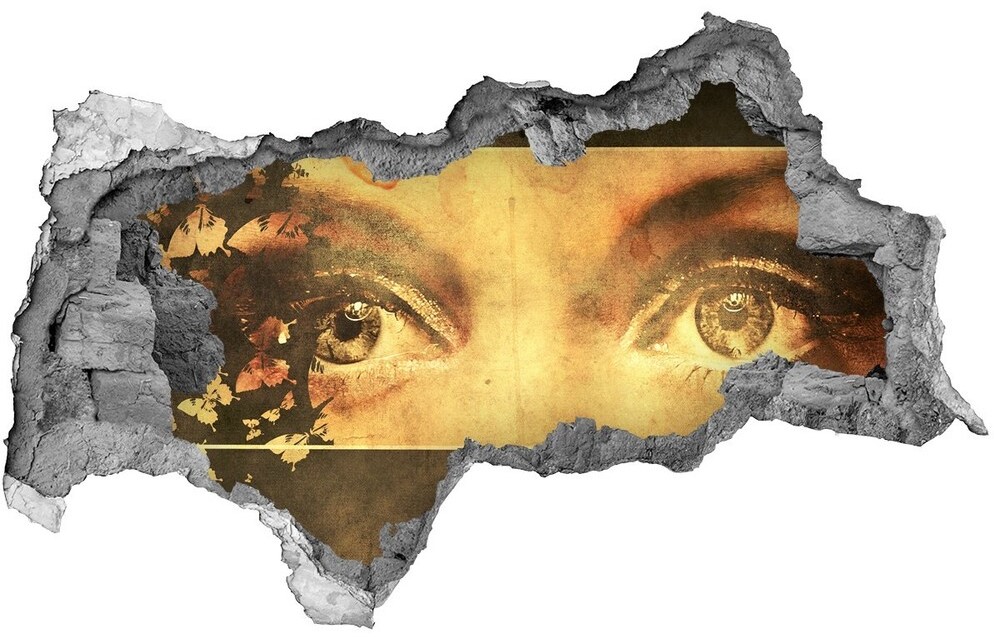Wallmuralia.pl Fototapeta dziura na ścianę Oczy i motyle