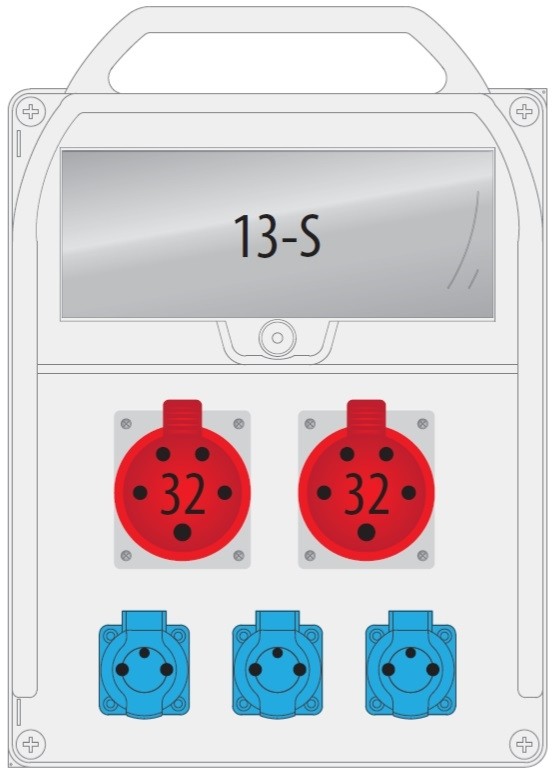 Pawbol Rozdzielnica R-BOX 380R 2x32A/5p 3x250V 13S B.18.380-35 B.18.380-35