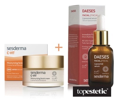 Sesderma C-VIT Moisturizing Facial Cream + Daeses Liposomal Serum ZESTAW Krem nawilżający 50 ml + Serum liposomowe liftingujące 30 ml