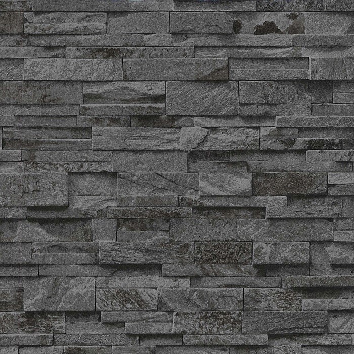 Tapeta Kamień Łupek Cegła efekt 3D grafit 2363-40