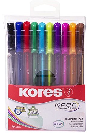 Kores kp37150 K-PEN K1, 0.7 MM, 10 kolorów w wisząca pudełko 37150