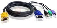 Aten KVM Cable 3in1 SPHD (HDB15-SVGA, USB, PS/2, PS/2) - 1.8m 2L-5302UP]