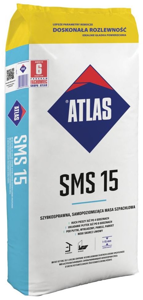 Atlas Masa szpachlowa samopoziomująca szybkosprawna SMS 15 25 kg