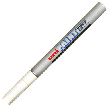 Uni BALL Mitsubishi Pencil Marker olejowy PX-203/Ś SREBRNY (końcówka igłowa 0.8 mm)