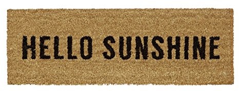 Relaxdays Wycieraczka  wąski Hello Sunshine wycieraczka z gumy PCW przeznaczona na balkon taras na korytarzu jako wycieraczka kokosowa wewnętrznych i zewnętrznych, pochodząca ze zrównoważonej produkcji 10020181