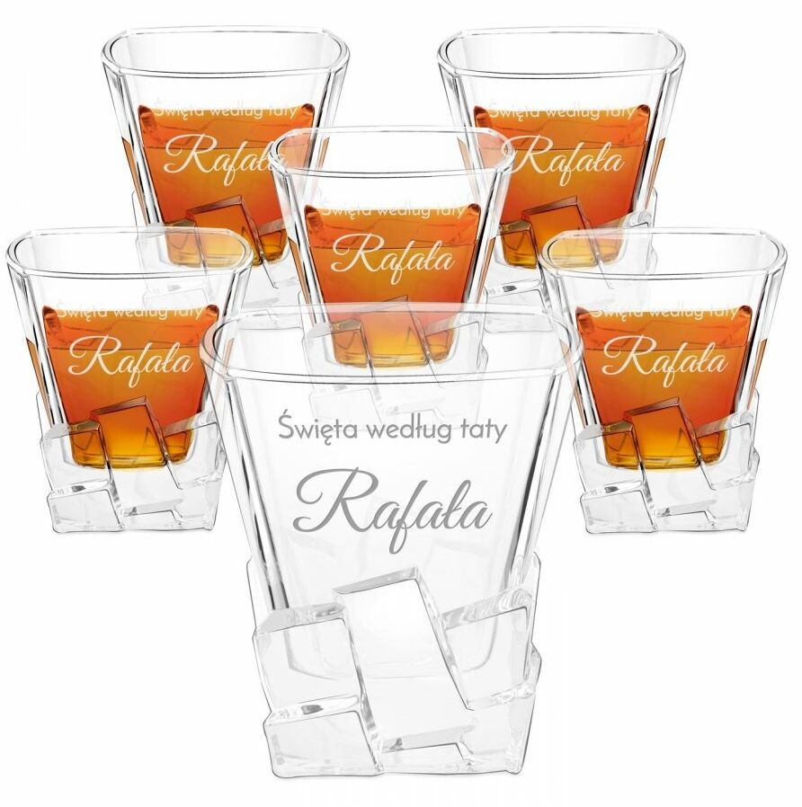 Murrano Szklanki do whisky x6 z grawerem dla taty na święta 6xSZIB-016