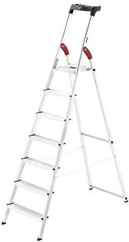 Hailo L60 drabina aluminiowa, z Easyclix i powłoką (3  8 stopni), do gospodarstwa domowego, srebrny 8160-707