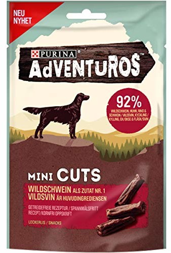 Adventuros przysmaki dla psa mini cuts z woreczkiem z dzika 7 sztuk w opakowaniu (7 x 70 g)