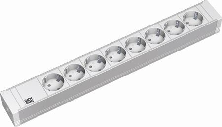 Bachmann Listwa zasilająca 19 Cali PVC 8x Gniazd Strom2 m Schuko - 333. (333.601)