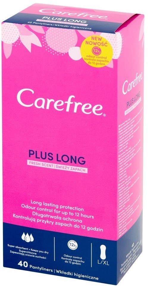 Carefree JOHNSON Plus Long Wkładki higieniczne Fresh Scent - świeży zapach 1op.-40szt 107425