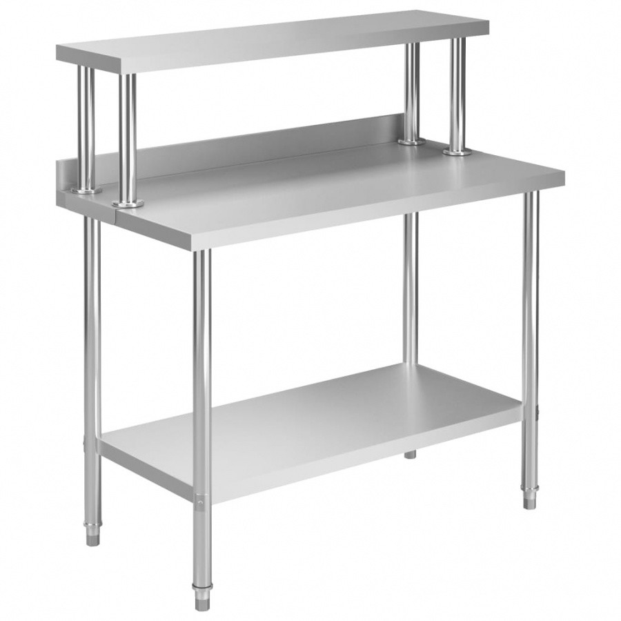 Vida Kuchenny stół roboczy z półką 120x60x120 cm stal nierdzewna V-3054469