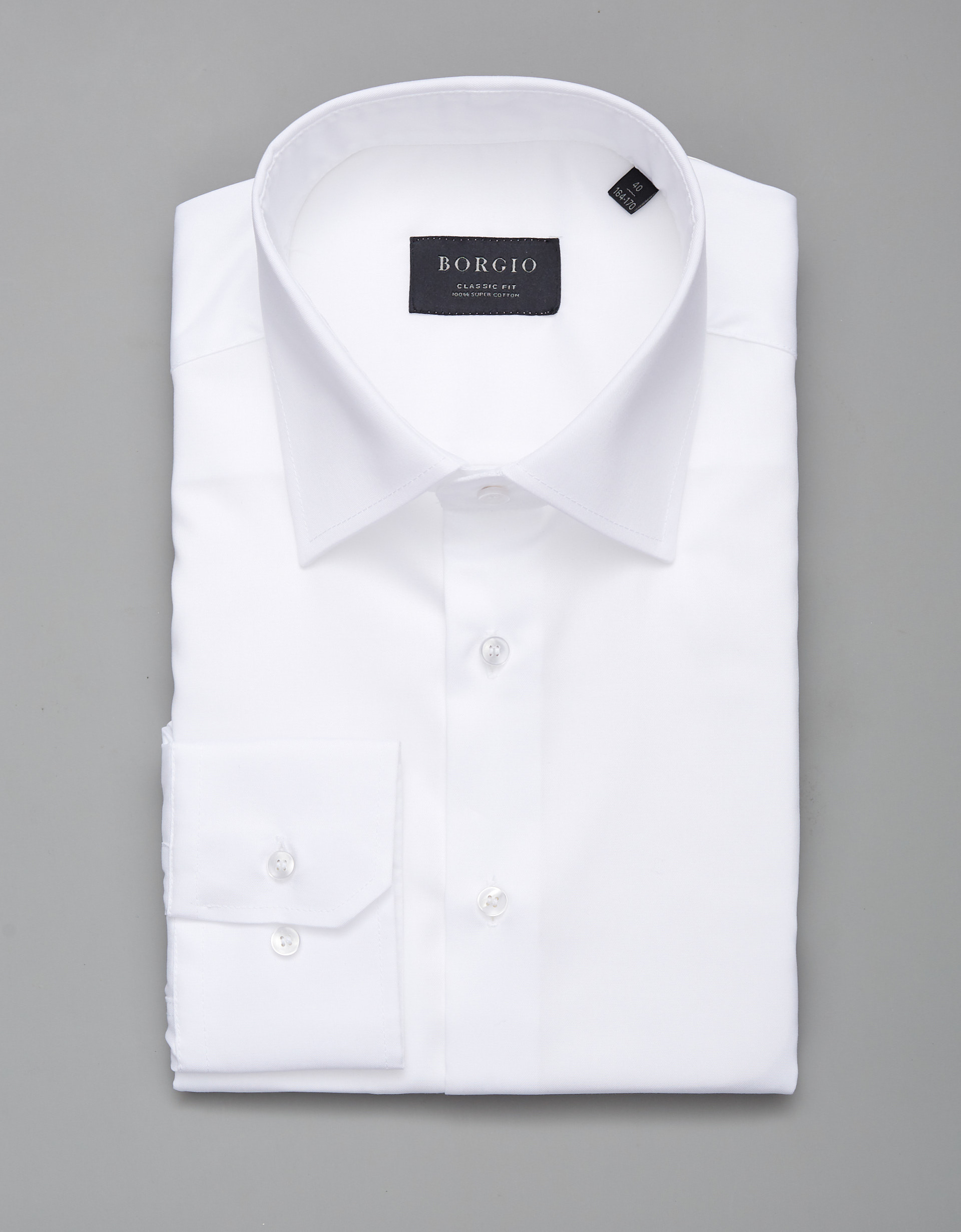 Borgio koszula lavello 00235 długi rękaw classic fit biały