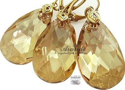 Arande Nowe Swarovski Piękny Komplet Golden Złote Srebro 2205243599
