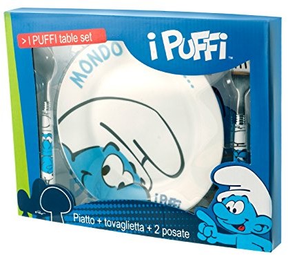 Home Smerf zestaw składający się z zestaw talerzy z 2 części, melamina, kolorowa, 4 części 9880100