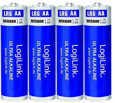 LogiLink bateria AA Mignon 1.5 V (Blister zawierający 4 sztuki), Ultra Power Alkaline LR6, do różnych urządzeń, takich jak np. piloty, zabawki, czujki dymu, itp. LR6B4
