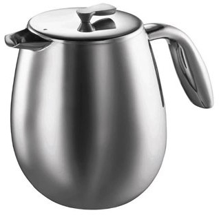 Bodum Columbia zaparzacz tłokowy do kawy, podwójne ścianki, stal nierdzewna, nadaje się do zmywarki, mat, 1,5L FBA_1312-57