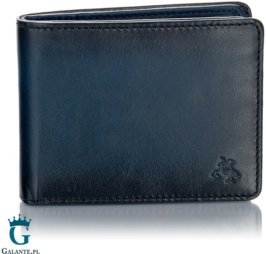 Visconti Cienki Portfel Męski Przypalany Brąz lub Granat AT-63 RFID AT-63