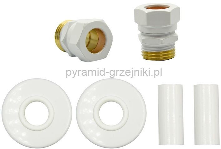 Vario Term Zestaw maskujący rozety+tuleje+złączki GZ1/2 Cu/Pex - białe CU - instalacja miedziana ZMR1GZ1/2x1506
