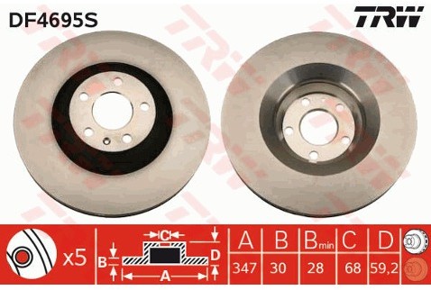 TRW Tarcza hamulcowa DF4695S