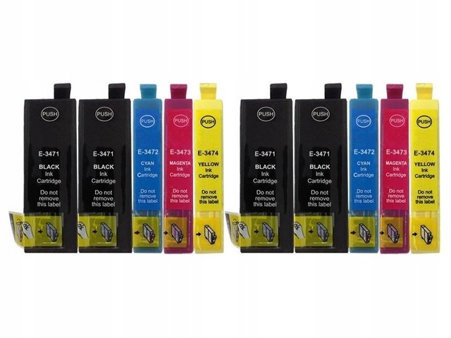 10x Tusz do Epson WF-3720DWF WF-3725DWF T3471 Cmyk
