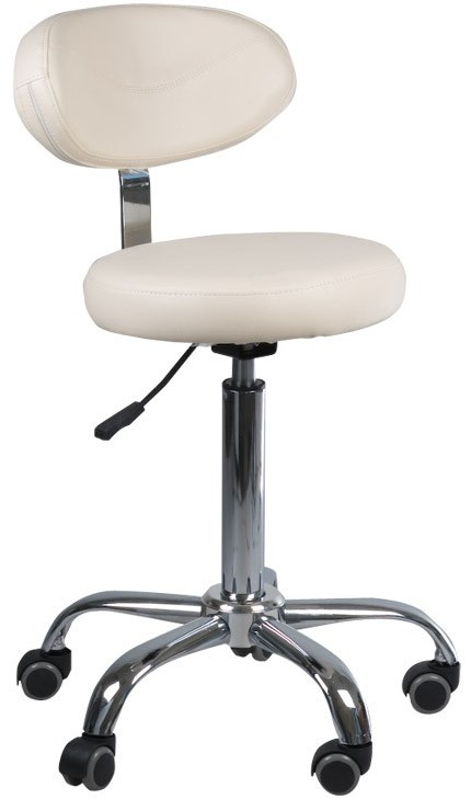 Beauty System Taboret Kosmetyczny Z Oparciem Br-9934 Kremowy BSBD-9934/143