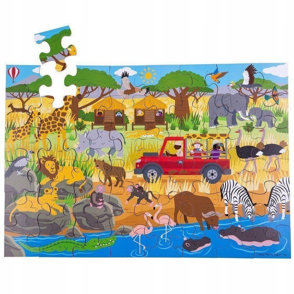 Bigjigs Puzzle Podłogowe 48 elmentów Safari ZOO 3+ 9581303947