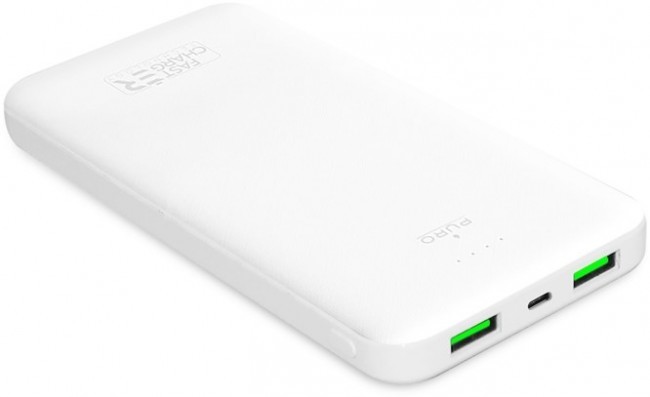 PURO White Fast Charger 10000 mAh 2 x USB-A + 1 x USB-C biały PWFCBB100P2WHI