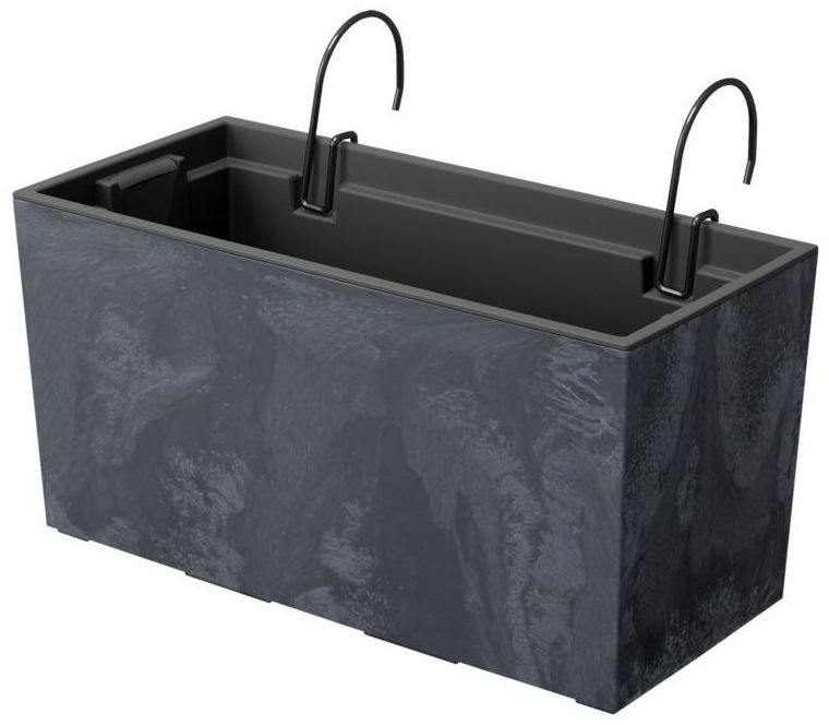 Prosperplast Skrzynka balkonowa wisząca Urbi 39,5x18x19,5 cm betonowa antracytowa