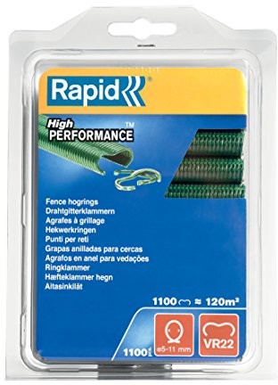 Rapid vr22 Fence Hog Rings Pack 1100 Green (40108807) RPDVR22GR110