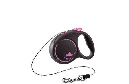 Flexi Smycz automatyczna Black Design XS linka 3 m kol. różowy