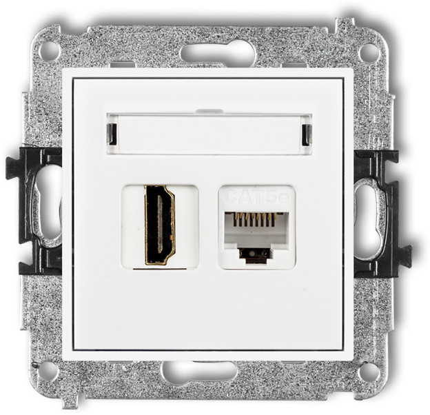 Karlik Gniazdo pojedyńcze HDMI + RJ45 MINI Biały MGHK