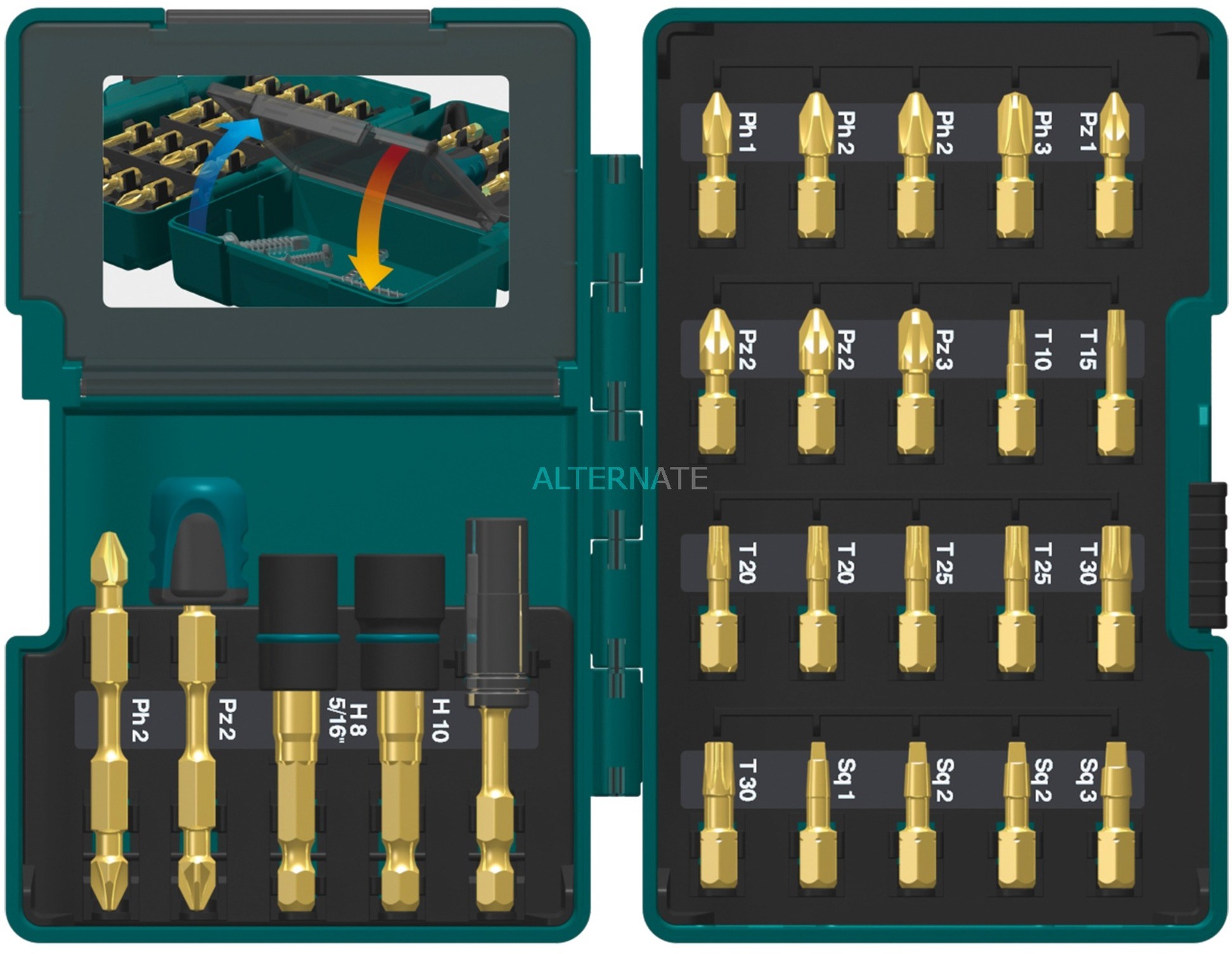 Makita B-49921, Zestaw bitów 0088381462143
