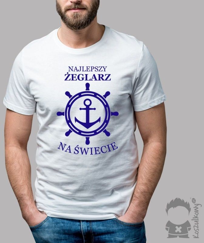 Najlepszy żeglarz na świecie - męska koszulka z nadrukiem