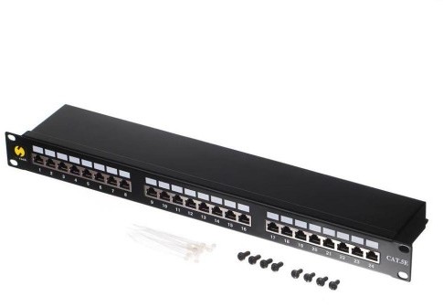 NetRack Patch panel 19'' 24-porty kat. 5e FTP, z półką 104-03