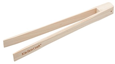 Kitchen Craft drewno bukowe Toast tulejki zaciskowe, Beige KCTONGS