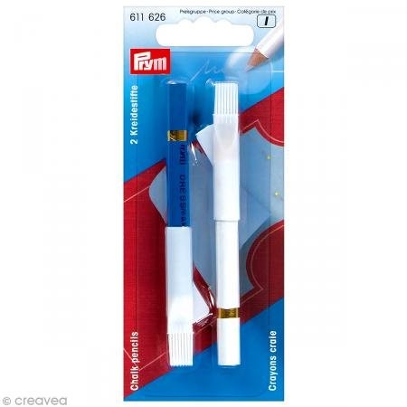 Unbekannt Prym 2 ołówki Plus szczotka kredowym, biały/niebieski PRYM_611626