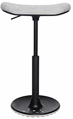 Topstar Sitness H2, taboret roboczy, pomoc w staniu, taboret obrotowy, siedzisko deskorolki, regulacja wysokości, obicie z poliestru, jasnoszary