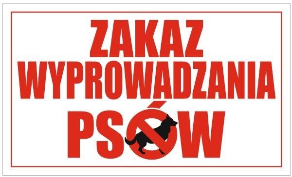 Tabliczka Zakaz Wyprowadzania Psów TF039