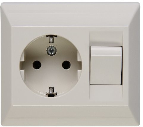 Kopp 190301082 kontakt z zabezpieczeniem gniazdko z uniwersalnym wyłącznik instalacyjny (przełącznik), a także jest wkładem firmy i zmienny, gniazdko 16 A, 250 V, 10 A, 250 V