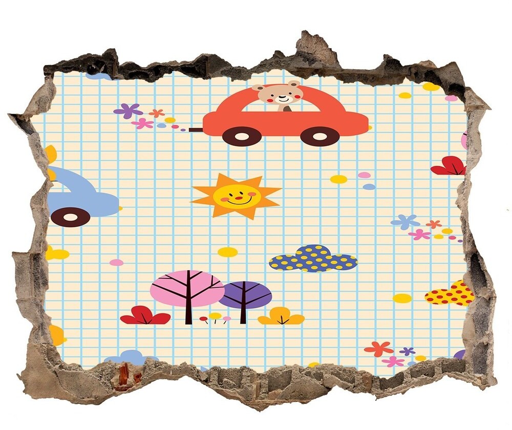 Wallmuralia.pl Samoprzylepna naklejka na ścianę Samochodziki